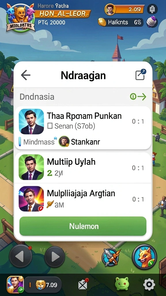 Tangkapan layar memperlihatkan pemilihan karakter sebelum memulai permainan.