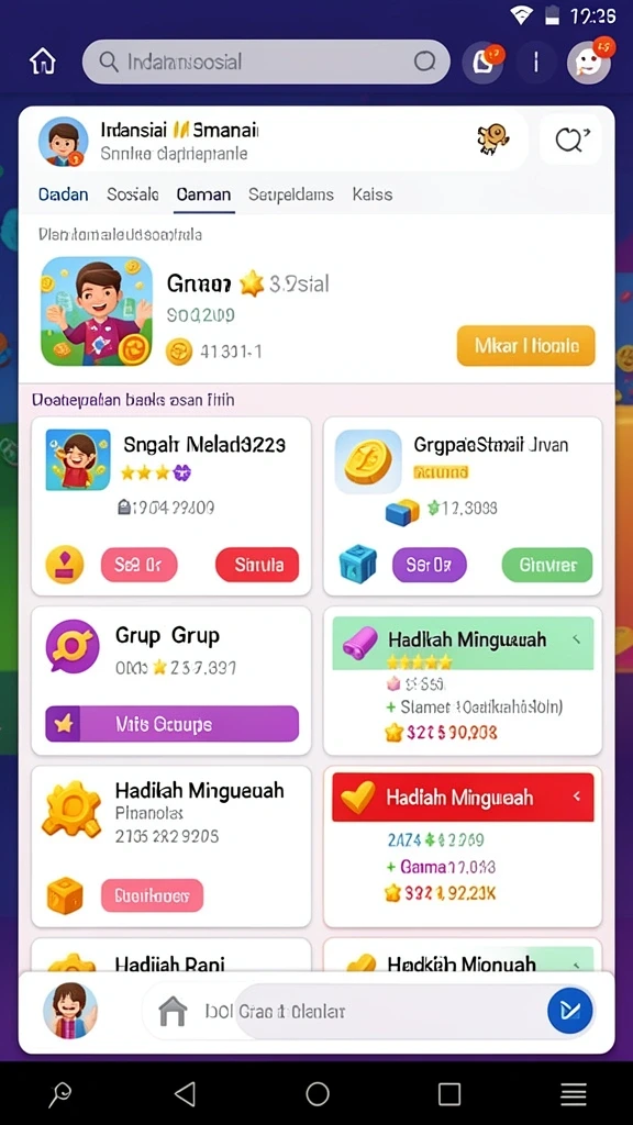 Fitur chat untuk berinteraksi dengan pemain lain.